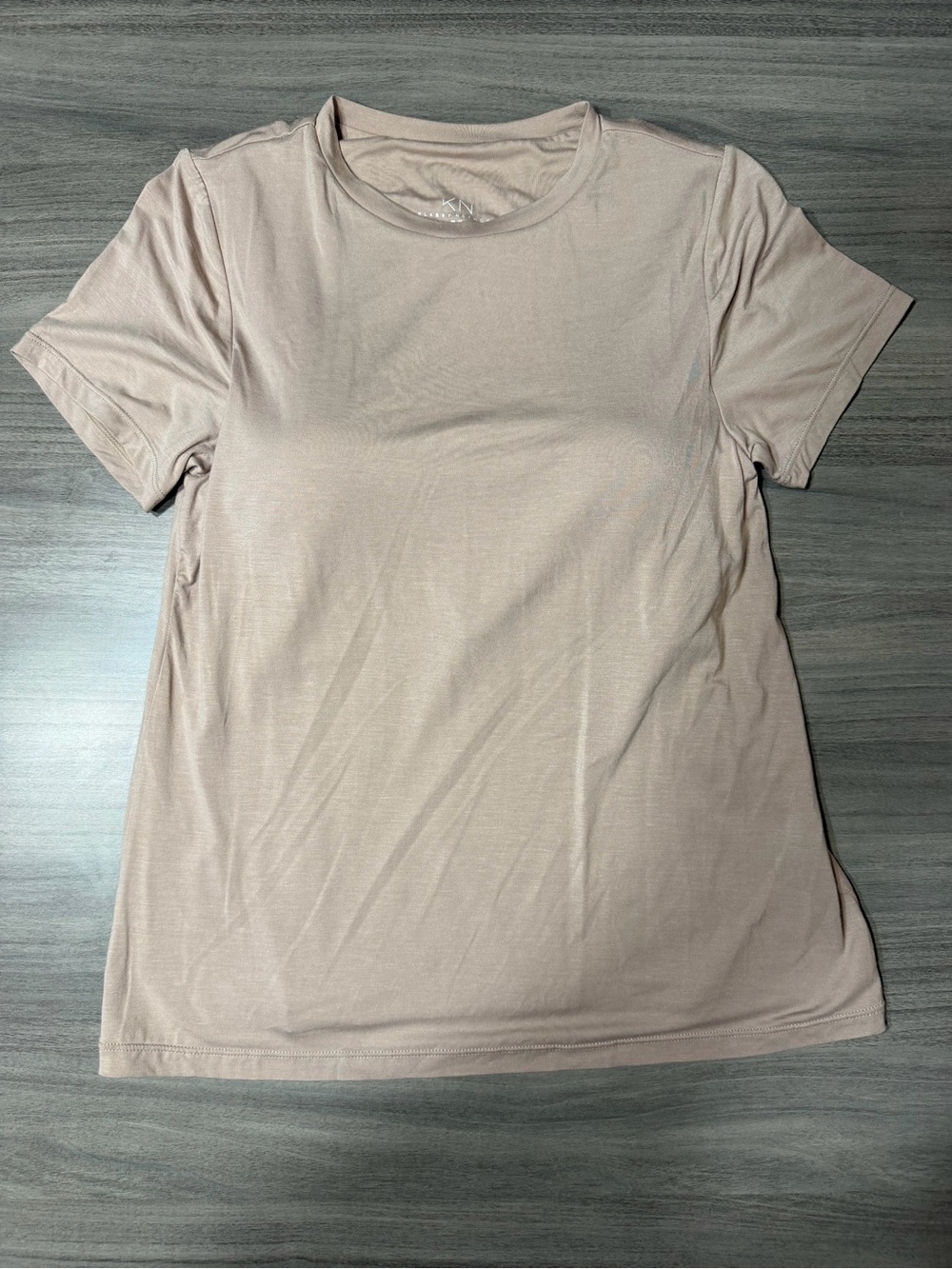 Klassy Network Short Sleeve Crewneck Tee in Nude Blush